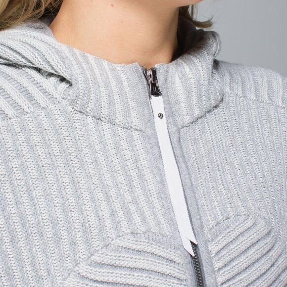 Lululemon Embrace Hoodie- Knit Hooded Zip Up Sweater- Size Medium - Picture 4 of 15